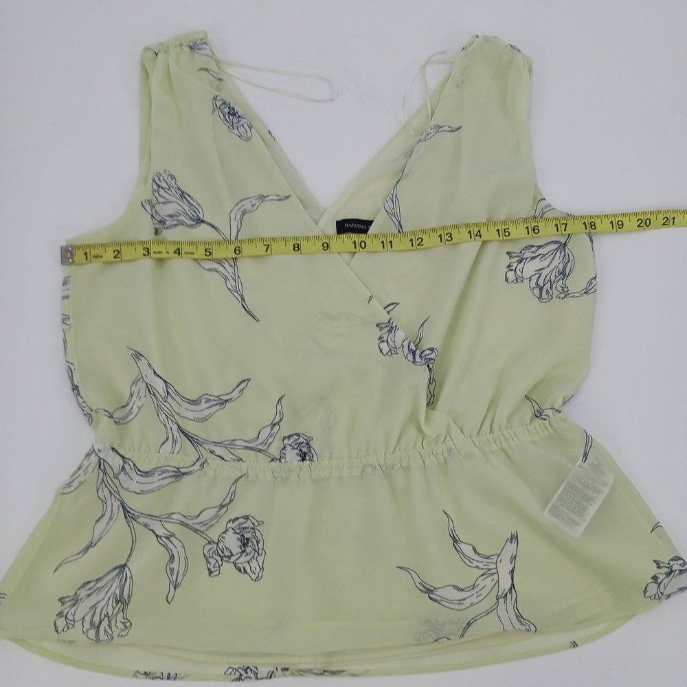 WOMENS BANANA REPUBLIC PETITE SMALL YELLOW FLORAL TOP - Picture 5 of 14